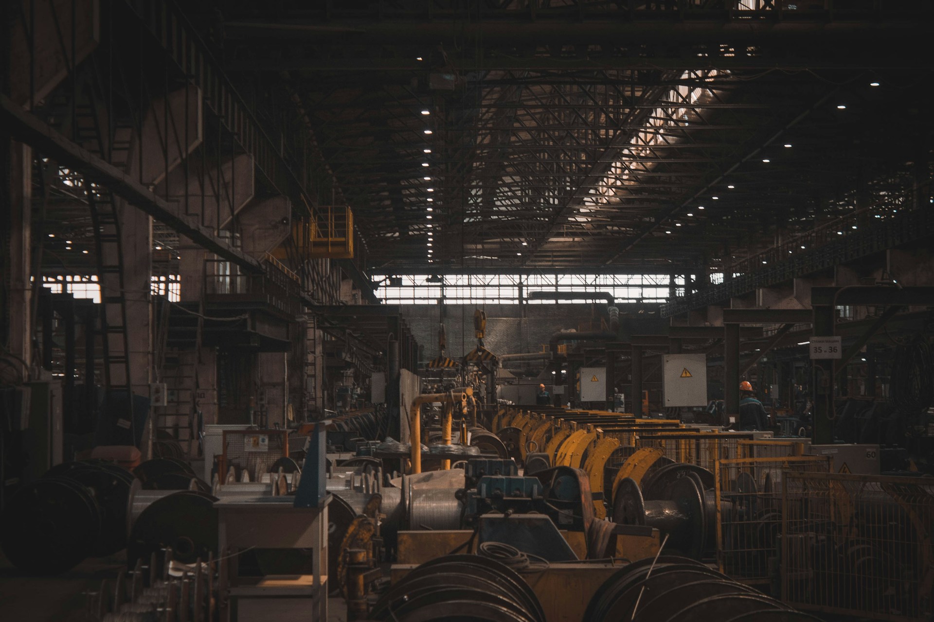 Industrial production floor at a manufacturing facility
