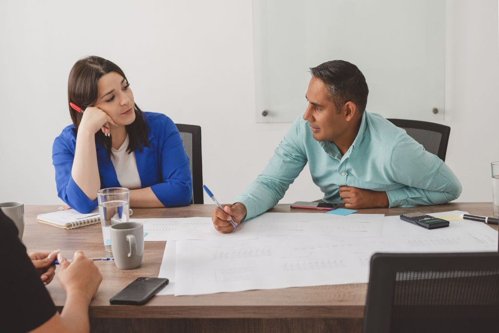 Team in a product launch planning session