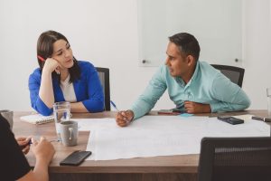 Team in a product launch planning session