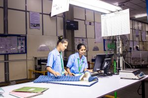 Quality control inspection station on a production line