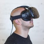 Person wearing an AR headset near industrial equipment