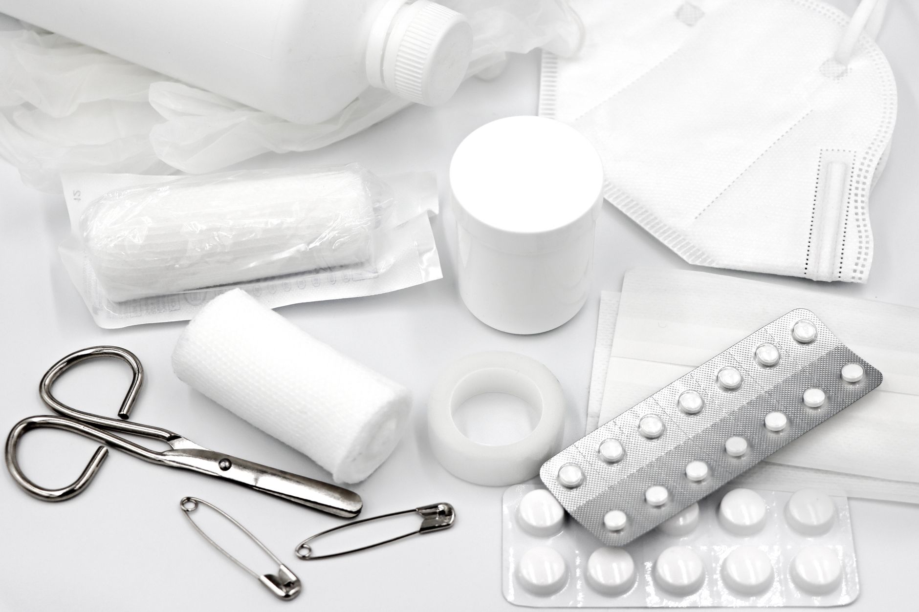 First aid kit and supplies in an industrial facility