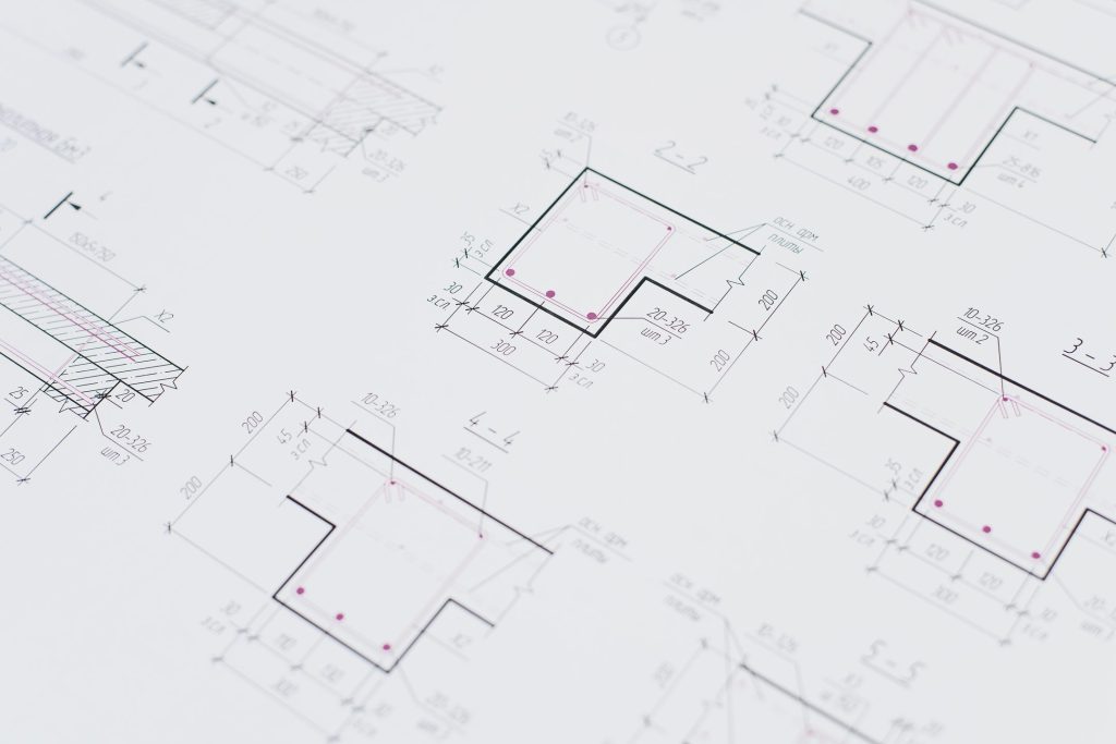 Detailed engineering drawing showing precision layouts