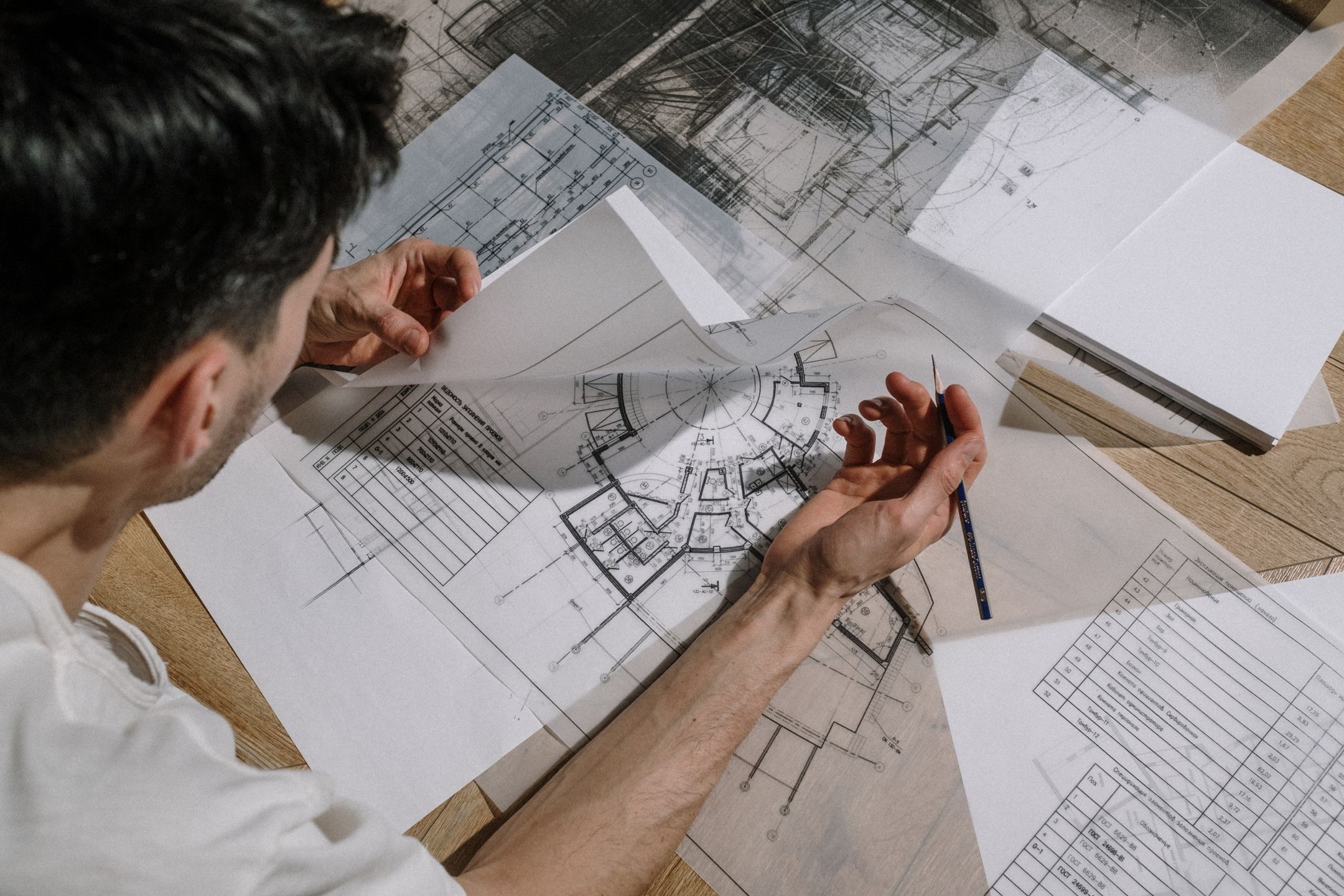 Revision history table on an engineering drawing