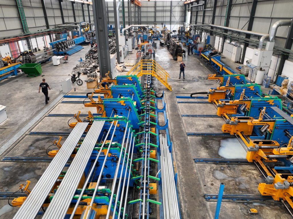 Wide view of factory floor equipment