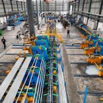 Wide view of factory floor equipment
