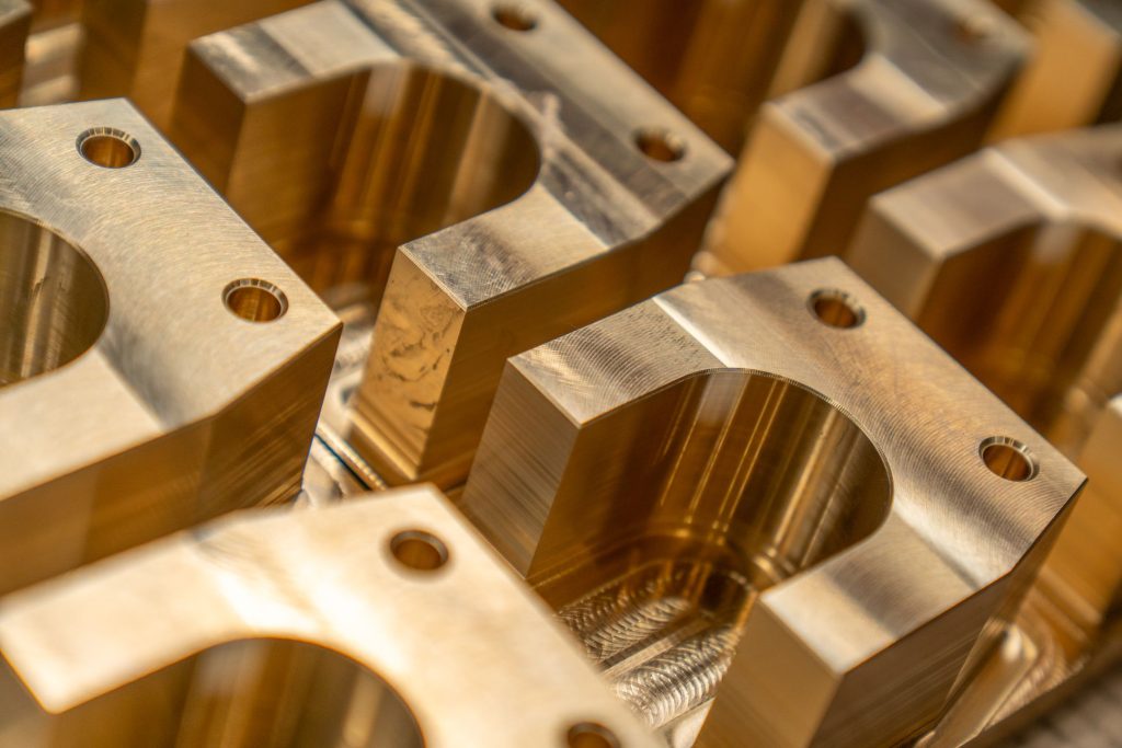 Machined metal components in an industrial setting