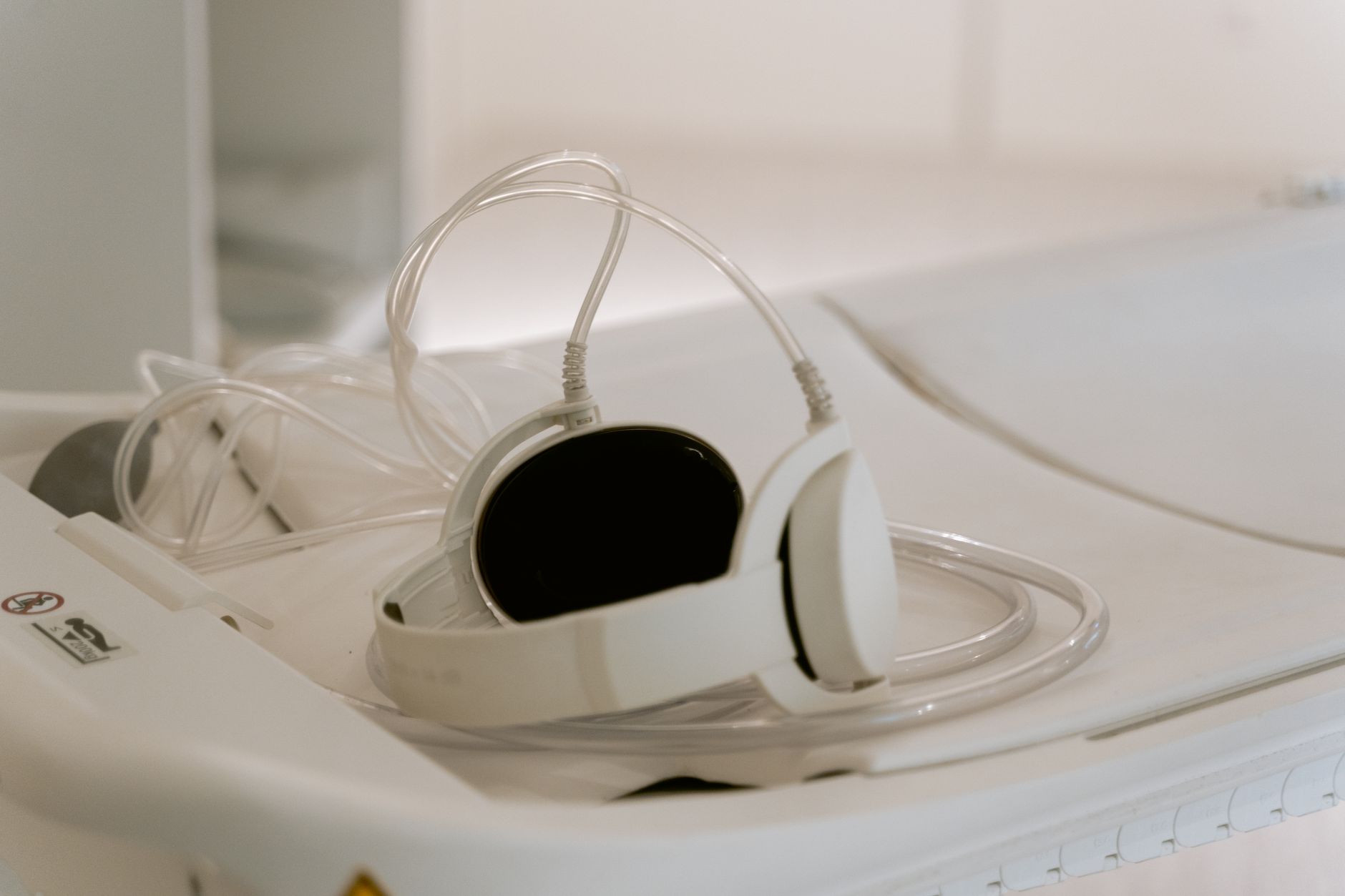 Audiologist conducting a hearing test