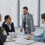 Executive team in a strategic planning meeting