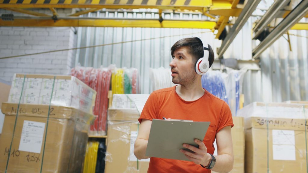 Supervisor reviewing a job hazard checklist