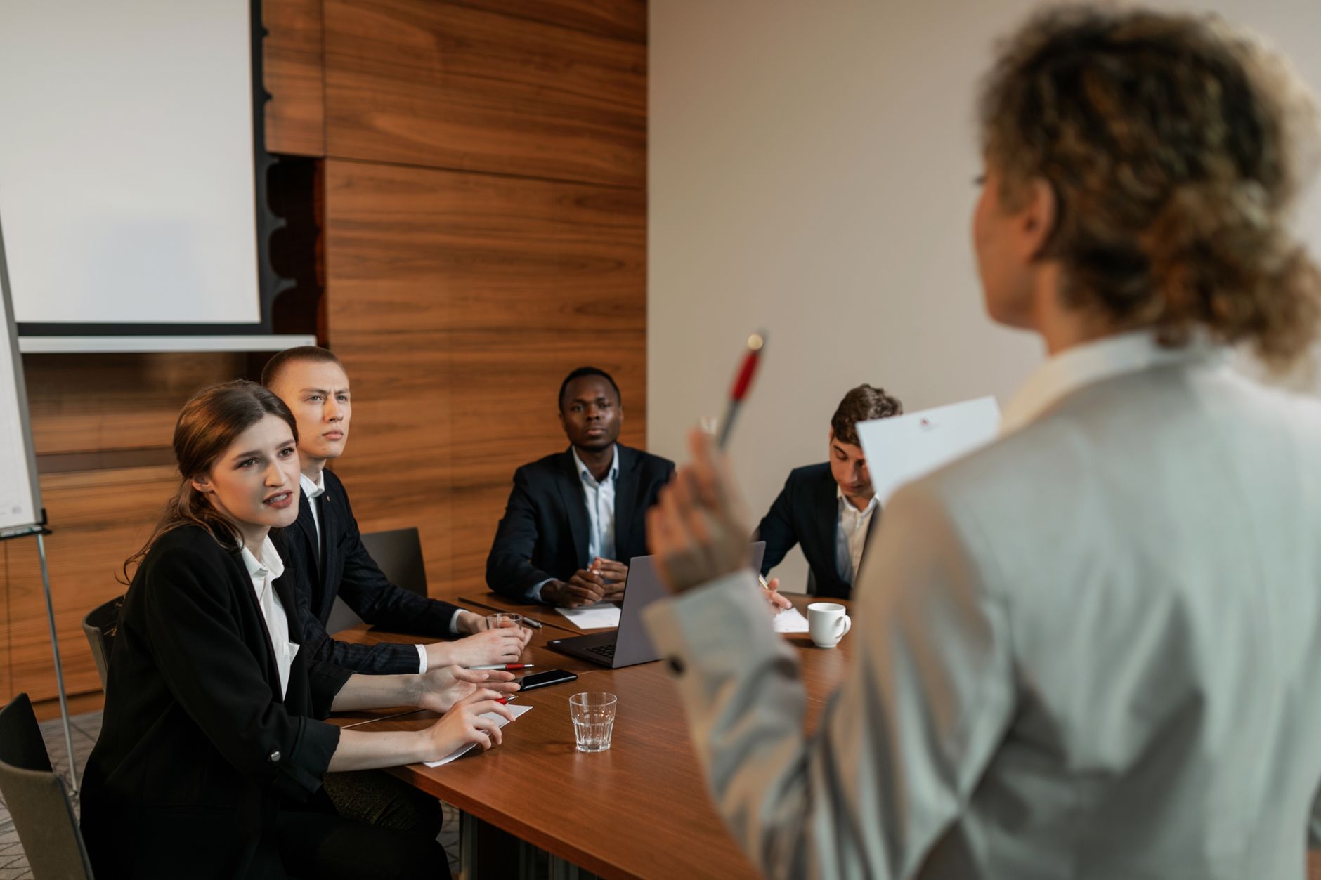 Instructor teaching a Material Review Board disposition process