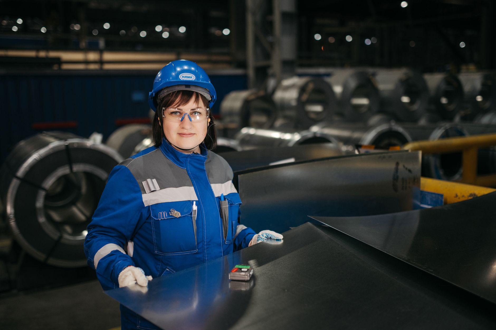 Quality engineer analyzing gauge study results