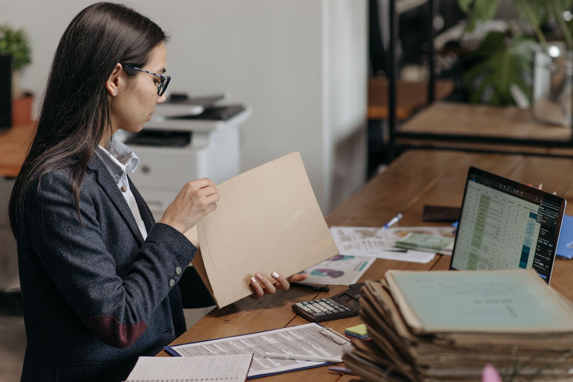 Quality manager preparing documentation for an audit