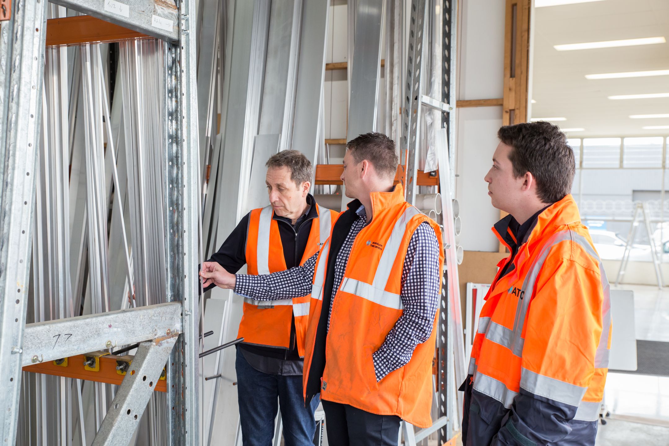 Team reviewing inventory at an industrial facility