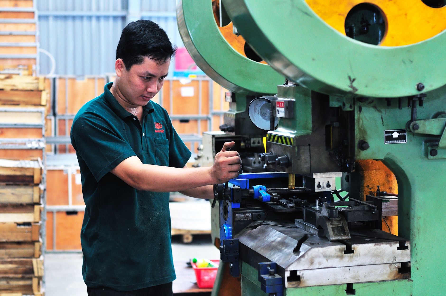 Technician collecting equipment failure history data