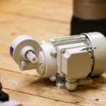 Servo motor mounted on industrial equipment