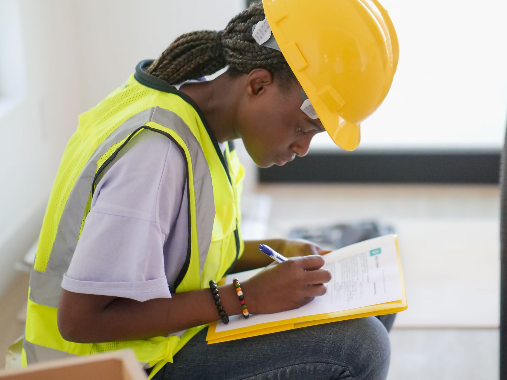 Six Sigma engineer reviewing a project charter document