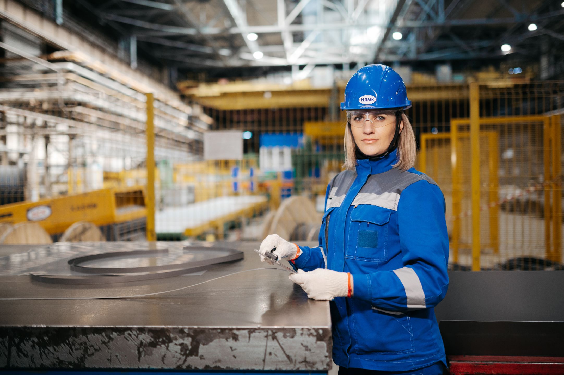 Engineer working in a modern industrial facility