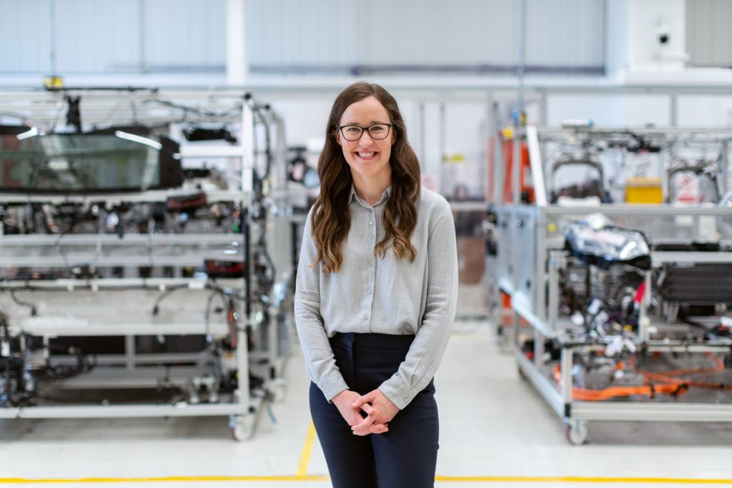 Woman engineer on a manufacturing factory floor