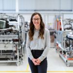 Woman engineer on a manufacturing factory floor